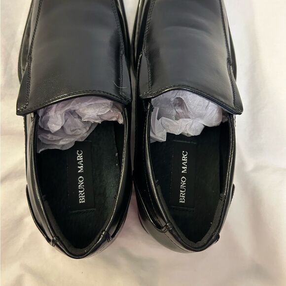 NWT Bruno Marc Men's Loafers M Giorgio Black Square Bicycle Toe Shoes Size 8 - Picture 8 of 11